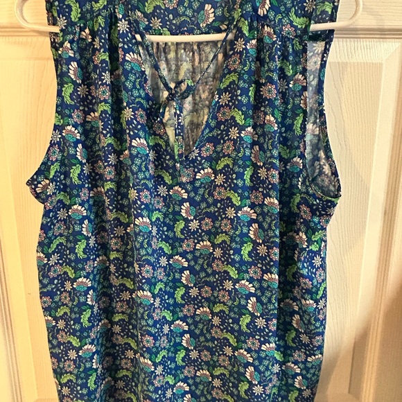 LOFT Vibrant Blue Floral Blouse - Picture 2 of 5